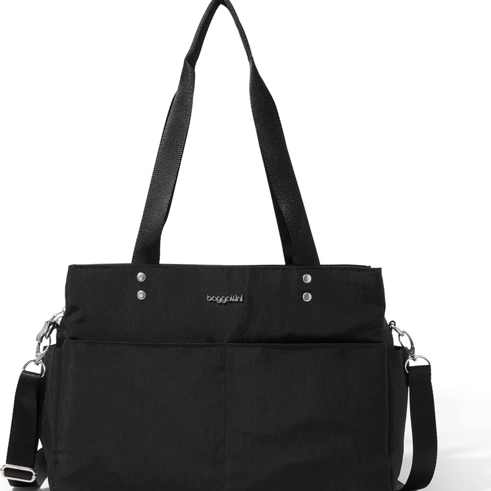 Baggallini Black Tote with Dual Straps and Structured Design